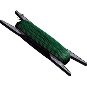 H+S PVC Nähdraht, grün, 1,5 mm stark, 40 m lang, auf Spule für Zaunmontage.