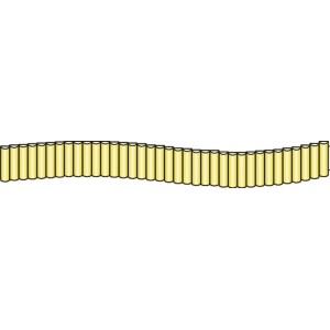 Kesseldruckimprägnierte Beeteinfassung aus Rundhölzern, 6x30x200 cm, für den Garten.