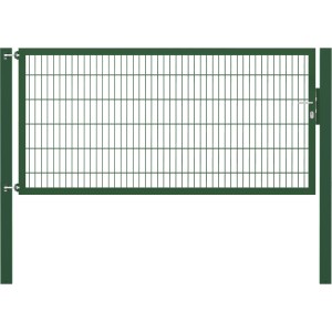 Grünes Gartentor Flexo Plus, 250x120 cm, mit Pfosten. Verzinkter Stahl, Doppelstabmatte.
