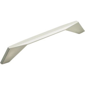 Siro Möbelgriff 2343, Edelstahlfarbig, Lochabstand 160mm, moderner Metallgriff.