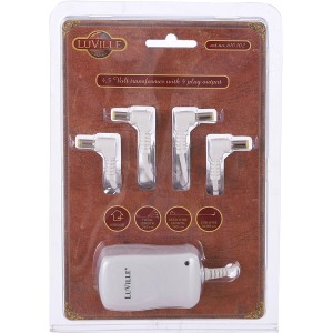 Luville Adapter 4,5V mit 4 Steckern für Weihnachtsdeko und Miniaturwelten.