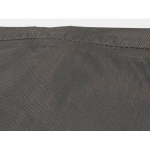 Detailaufnahme der grauen Perel Schutzhülle für runde Lounge-Gruppen aus Polypropylen-Gewebe.