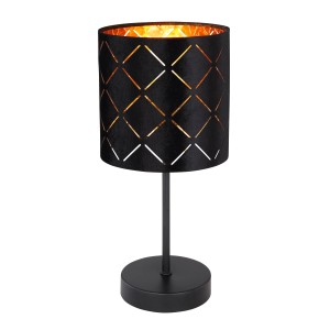 Globo Tischlampe Sunna, 1-flammig, schwarz, mit Dekorstanzungen für stimmungsvolles Licht.