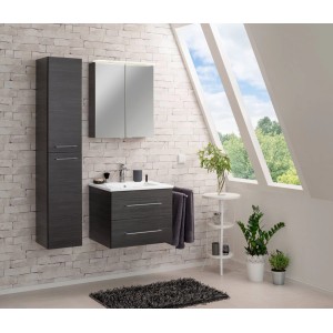 Fackelmann Bad-Hochschrank B.Perfekt Dark Oak, 30 cm breit, im Badezimmer.