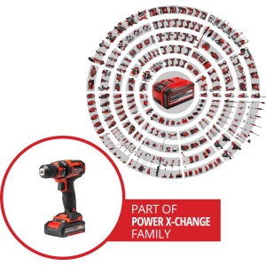Einhell Akku-Bohrschrauber TC-CD 18/35 Li mit Akku, Teil der Power X-Change Familie.