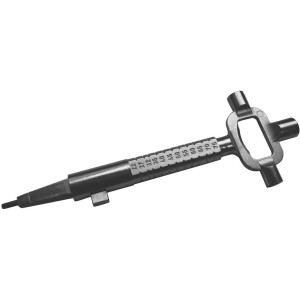 Multibauschlüssel zum Messen und Betätigen von Schlössern ohne Zylinder.