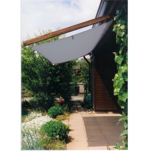 Peddy Shield Bausatz Pergola inkl. Sonnensegel 420 cm x 140 cm Grau
