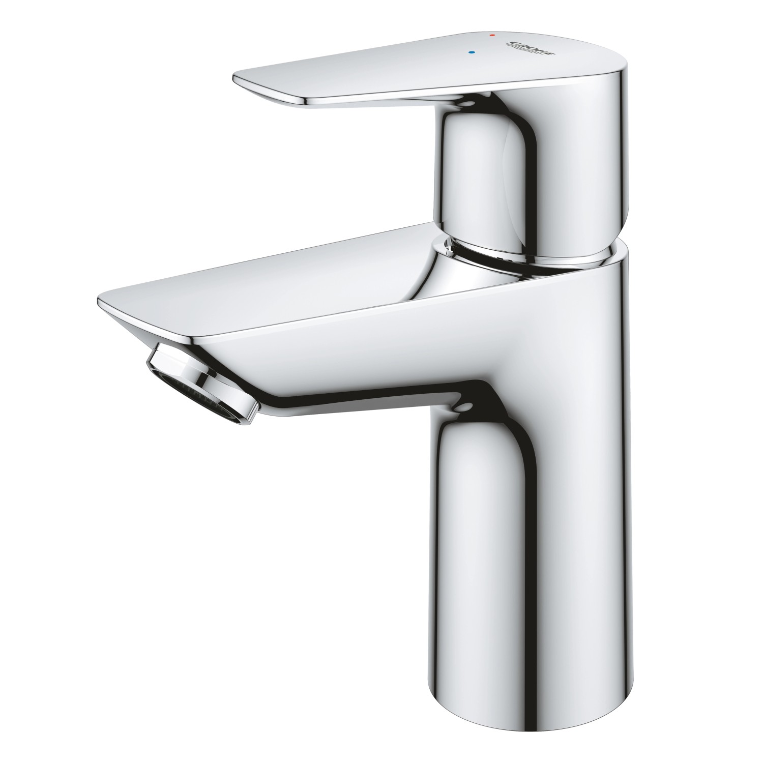 Glänzende Grohe QuickFix Waschtischarmatur Start Edge S mit Energiesparfunktion.