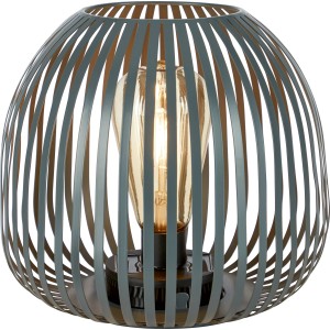 Graue Solar-LED-Dekoleuchte Mereta mit Gitterdesign, Ø 20 cm. Stimmungslicht für Garten und Terrasse.