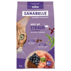 Sanabelle Katzen-Trockenfutter Adult mit Strauß & Blaubeeren 2 kg
