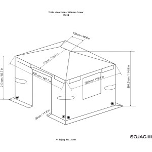 Sojag Winterabdeckung für Pavillon 305x427cm, Zubehör für Lauben und Pavillons.