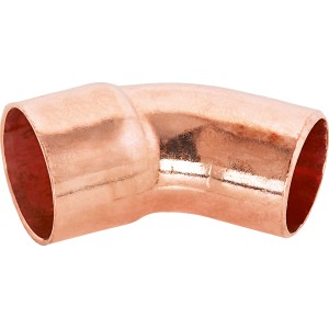 Kupfer Löt-Bogen, 45 Grad, Ø 18 mm für Kupferrohr-Verbindungen.