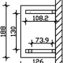 Technische Zeichnung des Skan Holz Haustür-Vordachs Wesel 3, Maße: 188 x 126 cm.