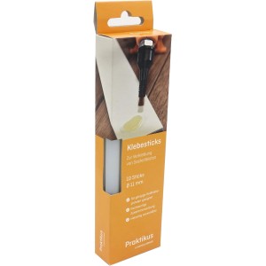 Heißschmelz-Klebesticks, transparent, 12 mm Durchmesser, 200 mm Länge, im Karton.