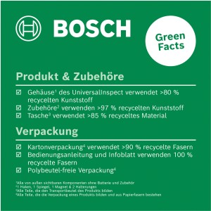 Bosch UniversalInspect: Informationen zu Produkt, Zubehör und Verpackung.