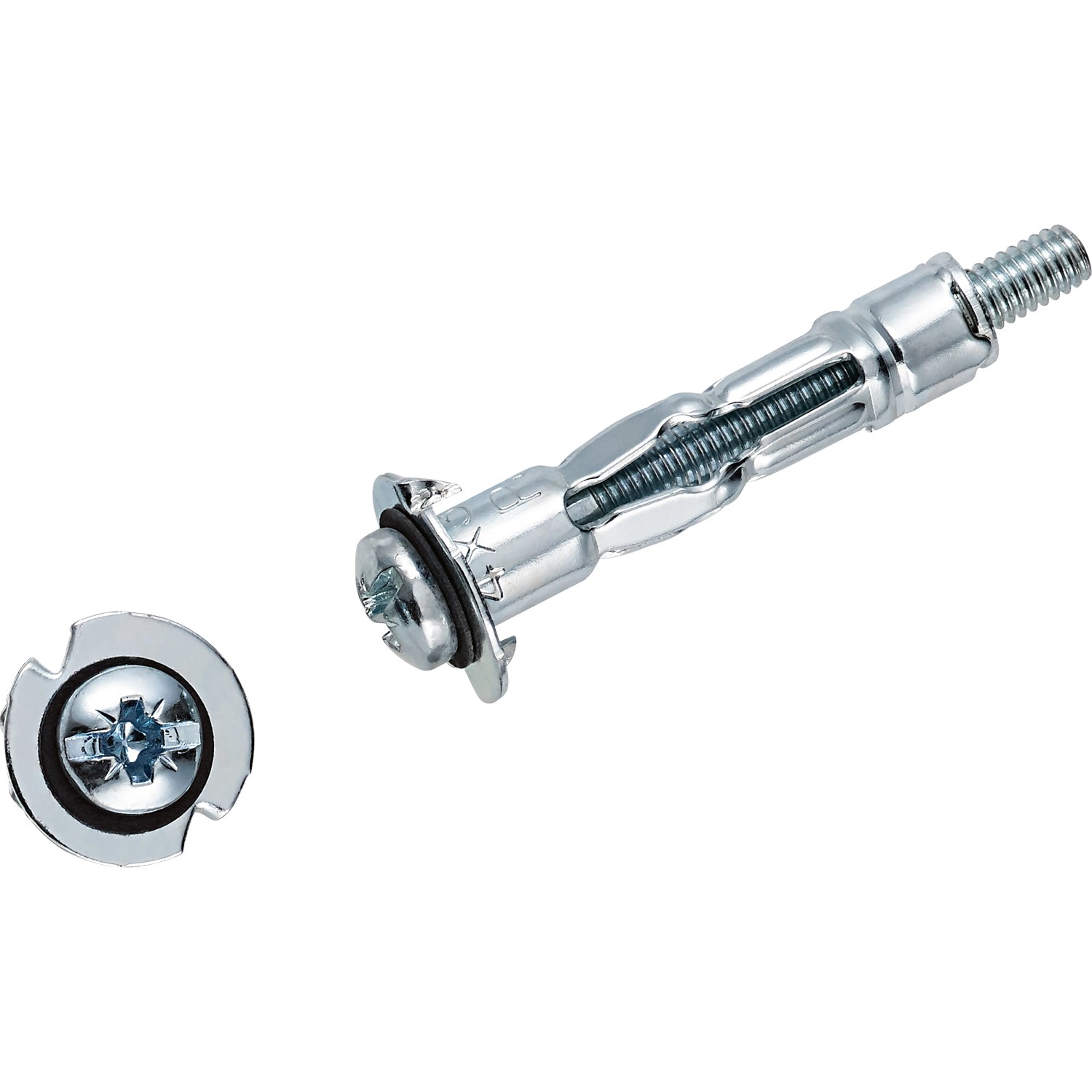 Metallhohlraumdübel-Set, 4 Stück, mit Schrauben (4x32mm) für Gipskarton- und Spanplattenwände.