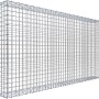 Leere Gabiona C-Ring-Gabione, 100x200x20cm, Maschenweite 5x5cm, aus verzinktem Drahtgitter.