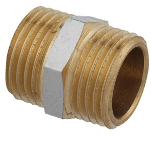 Kirchhoff Doppelnippel, 26,4 mm (3/4 AG), Chrom, aus Messing für Gewindefittings.