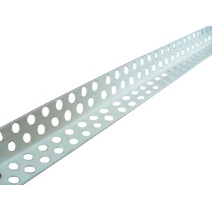 Weißes Kantenprofil Masterprofil aus PVC mit Löchern, 2,5 m lang, für Vollwärmeschutz-Systeme.