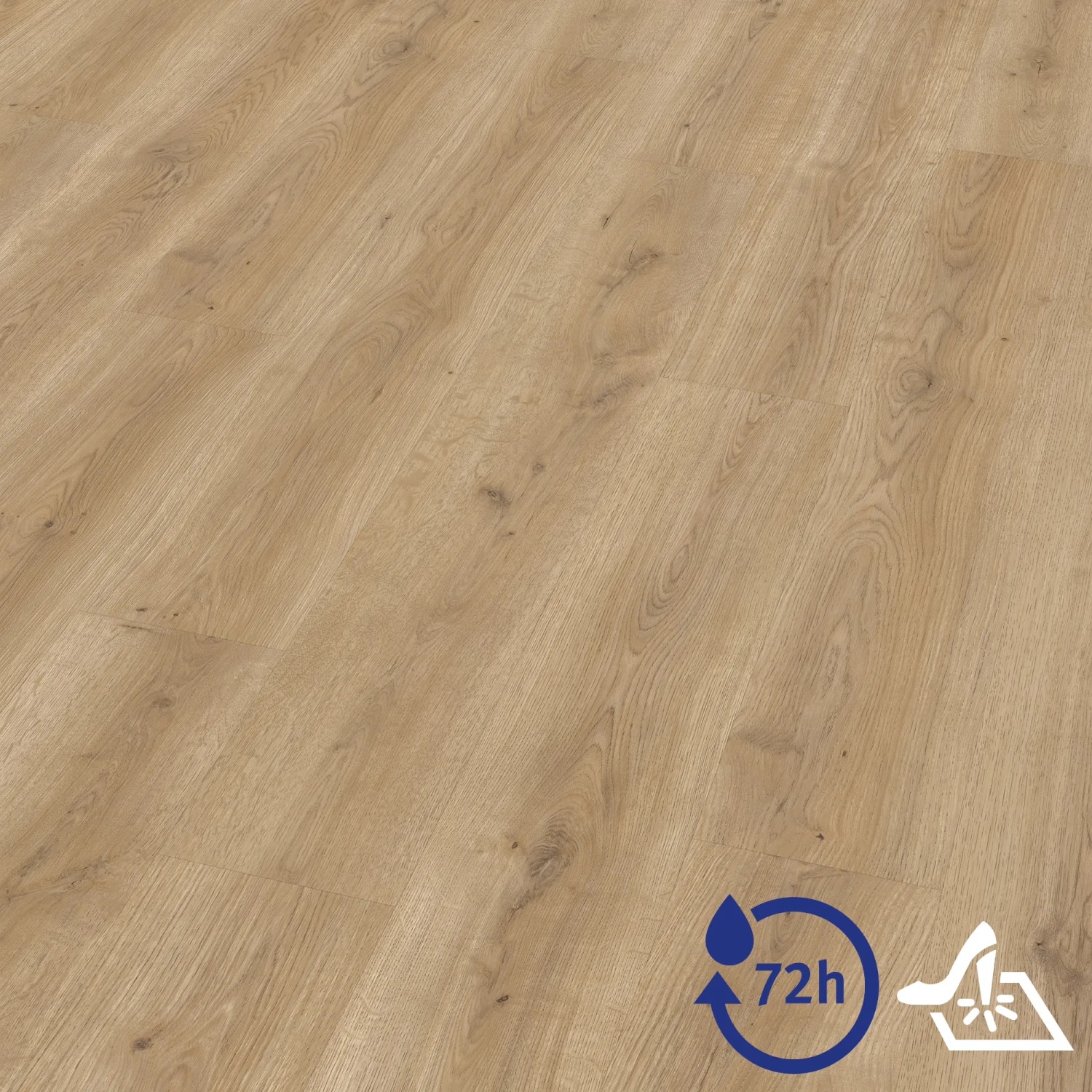 Egger Hybridboden Aquadura+ Messina Eiche Natur, Vinylboden in heller Holzoptik.