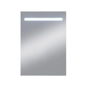 Rechteckiger Kristall-Form LED-Leuchtspiegel, 50x70 cm, mit neutralweißem Licht.