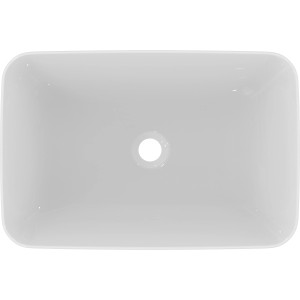 Rechteckiges, weißes Ideal Standard Aufsatzwaschbecken Connect Air, 60x40 cm, ohne Hahnloch.
