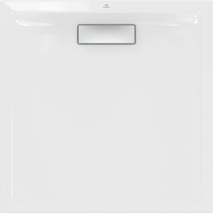 Quadratische, extraflache, weiße Ideal Standard Duschwanne Ultra Flat New, 80x80 cm.