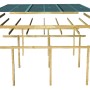 Karibu Doppelcarport Eco: Explosionszeichnung der Holzkonstruktion mit PVC-Dachplatten.