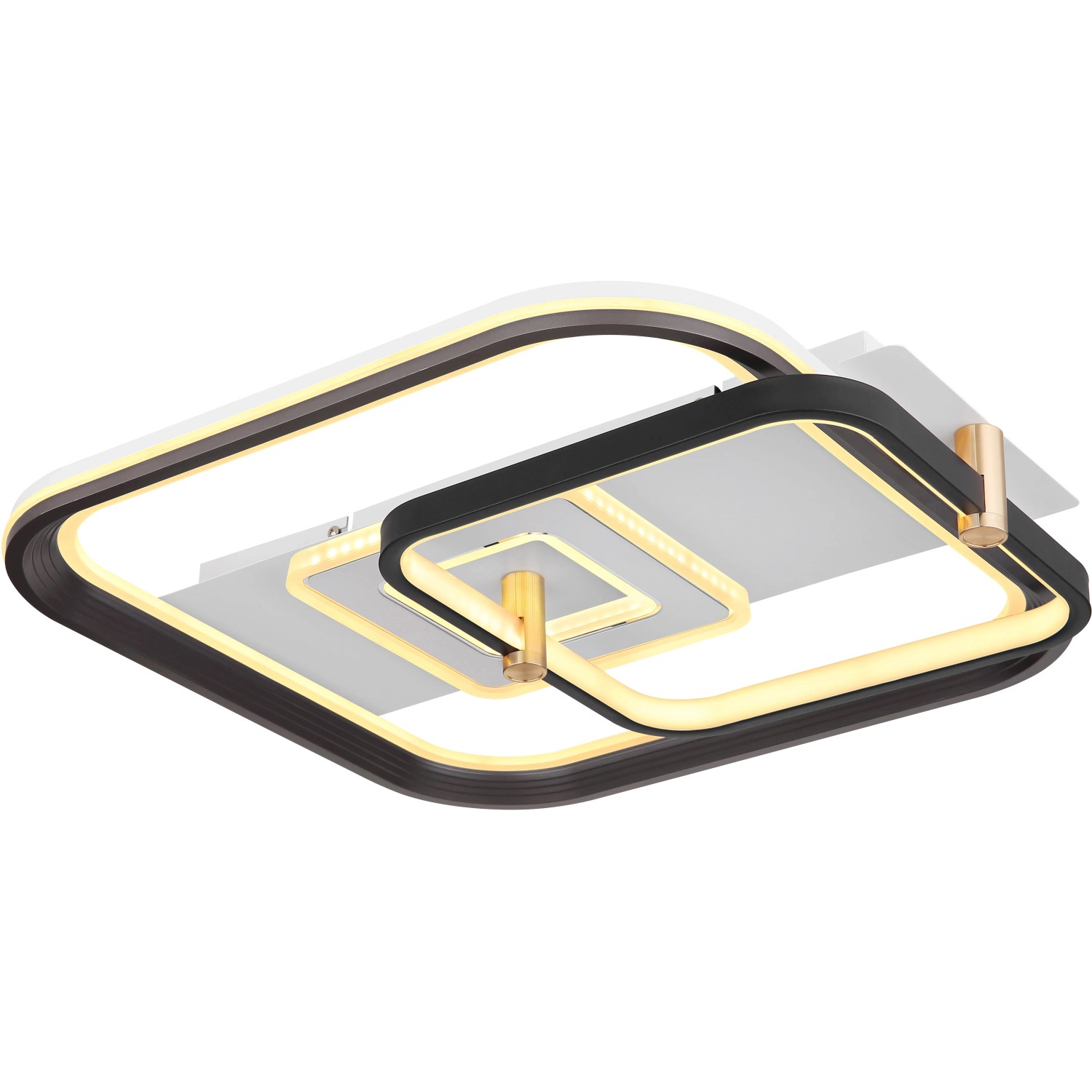 Moderne LED-Deckenleuchte Ani, weiß matt, mit rechteckigem Design und Dimmfunktion.