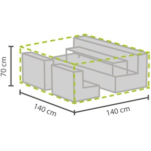 Perel Schutzhülle XS für Lounge-Gruppe, 70x140x140 cm, zum Schutz vor Wettereinflüssen.