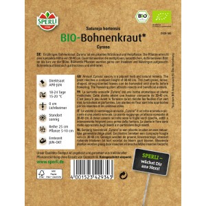 Sperli Bio Bohnenkraut Cyrano Samenpackung, einjähriges Würzkraut für Garten und Kübel.
