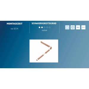 Handlauf Komplettset Buche Massivholz Ø 52 mm - 1.500 mm inkl. Konsolen