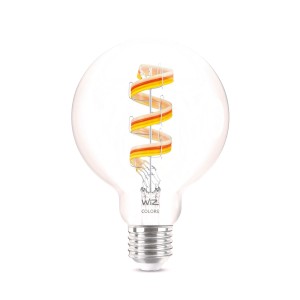 WIZ E27 LED-Lampe in Globeform mit farbiger Wendel, 6,3W, 470lm. Smarte Beleuchtung für Ihr Zuhause.