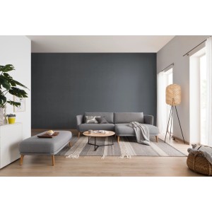 Wohnraum mit grauer Wandfarbe Schöner Wohnen Glimmerfarbe Stardust Grey und Möbeln.