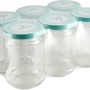 6er Pack Einmachgläser 390ml mit mintfarbenen Schraubdeckeln für Marmelade und Co.