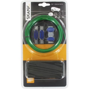 Skana Reparatursatz für Begrenzungsleitungen mit Kabel, Verbinder und Haken für Rasenmäher.