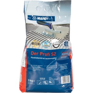 Mapei Flexmörtel C2TE S2, 3 kg Sack. Flexibler Fliesenkleber für Fliesen und Fußbodenheizung.