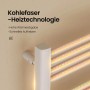 Weißer Emke Elektro-Handtuchwärmer, 600W, mit glühenden Kohlefaser-Heizelementen. Schnelle Wärmeabgabe für Ihr Bad.