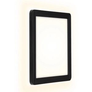 Eckige, schwarze Brilo LED-Außenleuchte Frankfurt für die Wand. Moderne Außenwandleuchte.