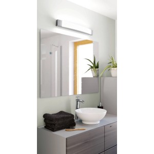 Moderne LED-Spiegelleuchte Siderno, 58 cm, Chrom, für Badezimmer.