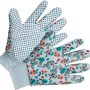 Kinderhandschuhe Wurm Blau Gr. 5, Gartenhandschuhe mit Muster für Kinder.