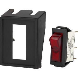 OBI Wippschalter mit Konsole für Autoelektrik, rot beleuchtet, max. 20A.
