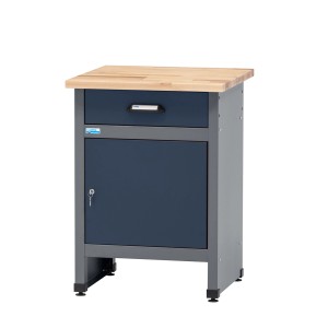 Küpper Werkbank mit Tür und Schublade, 84x60x60 cm, dunkelblau, FSC®-zertifiziert.