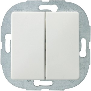 Serien-Schalter PrimaLuxe in Weiß für Schalter & Taster, zur Montage mit Rahmen.