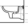 Technische Zeichnung Duravit Wand-Bidet D-Code mit Maßen für Installation.