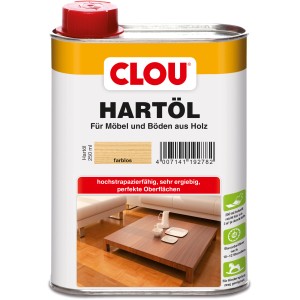 Dose Clou Hartöl Transparent 250ml für Holzmöbel und -böden.