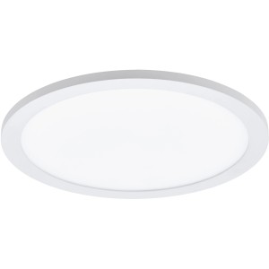 Weiße, runde Eglo Connect LED-Deckenleuchte Sarsina, Ø 30 cm, mit Fernbedienung.