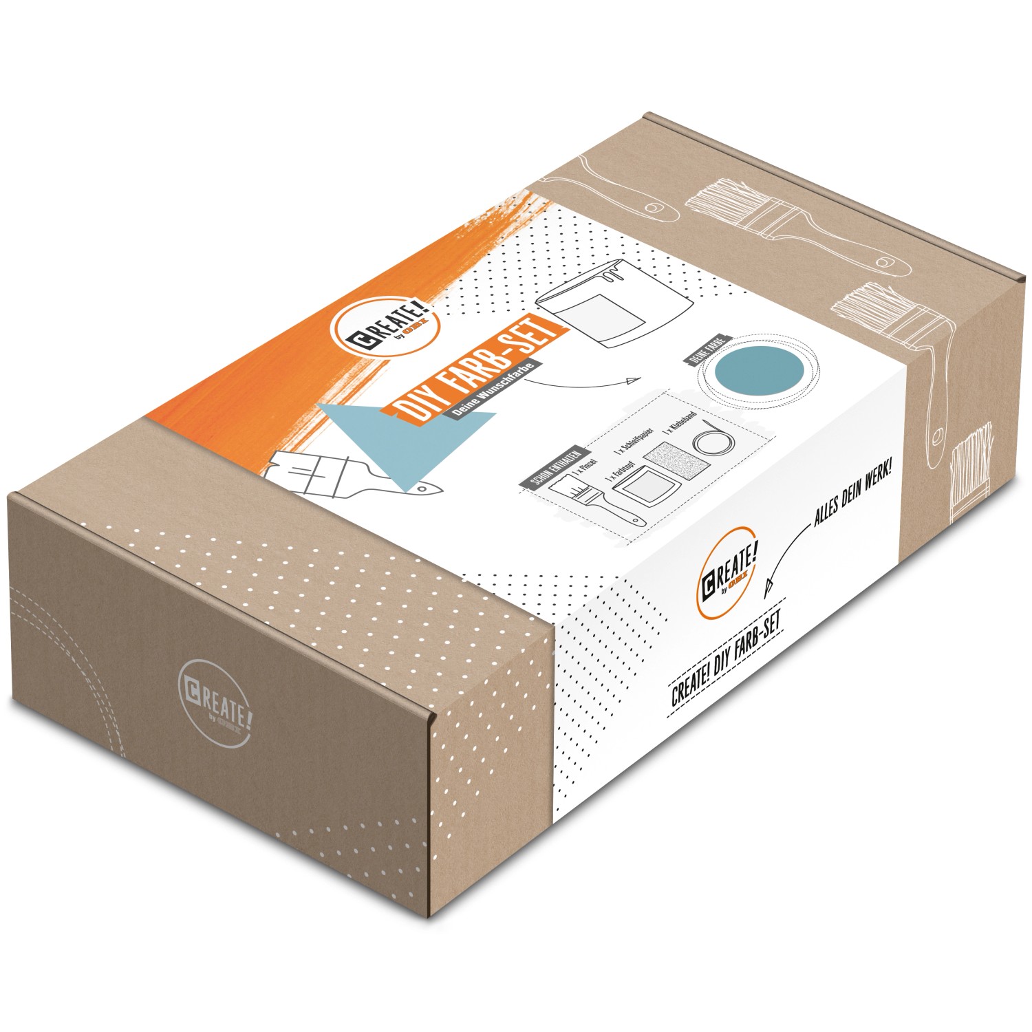 CREATE! by OBI DIY Farb-Set Petrol 125ml im Karton mit Malzubehör.