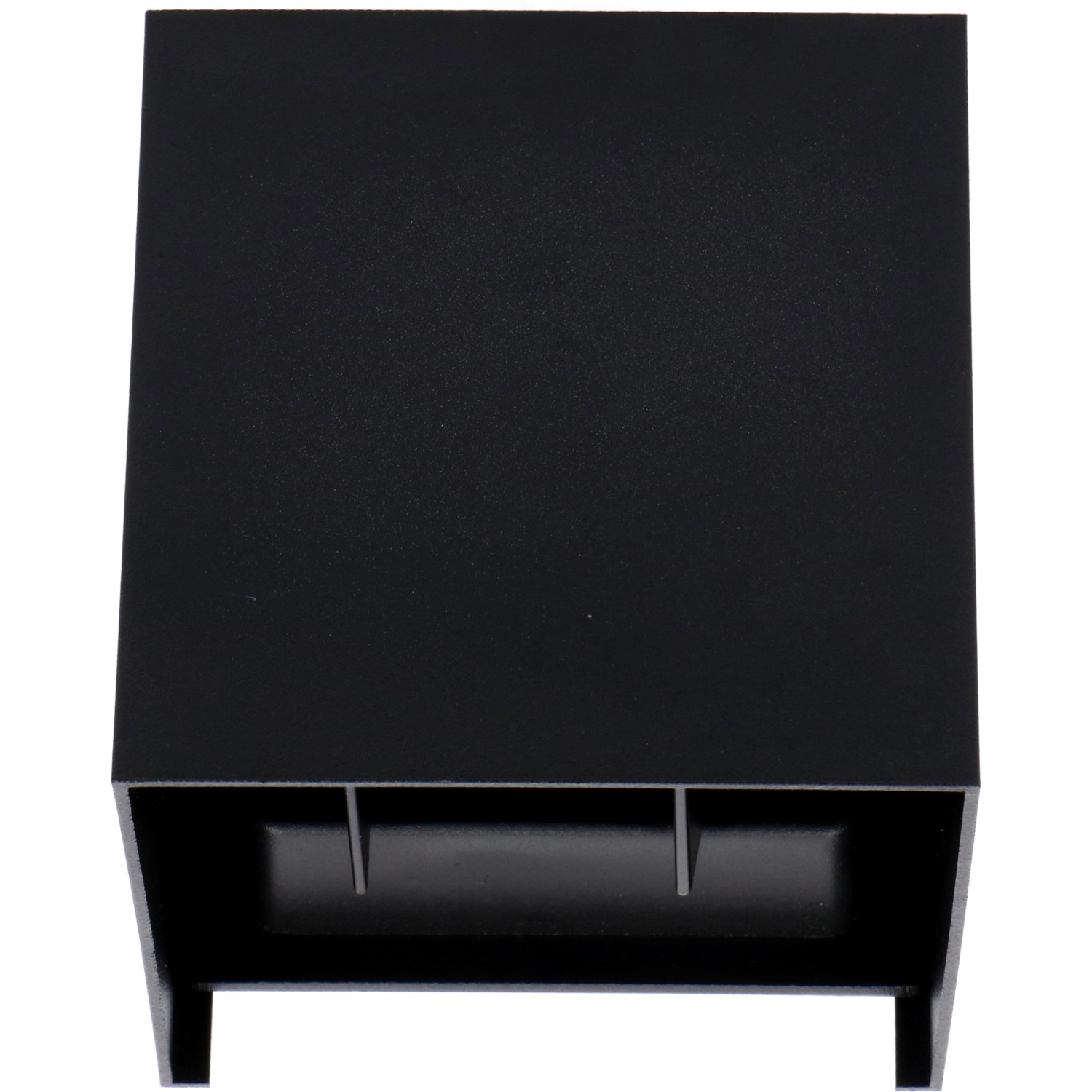 Schwarze, eckige LED`s light Außenwandleuchte, 10x10x9,9 cm. Moderne Gartenbeleuchtung.