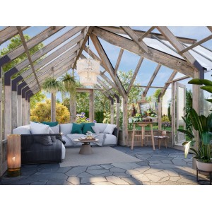 Palmako Gewächshaus Emilia 19 Grau 19,1 m²